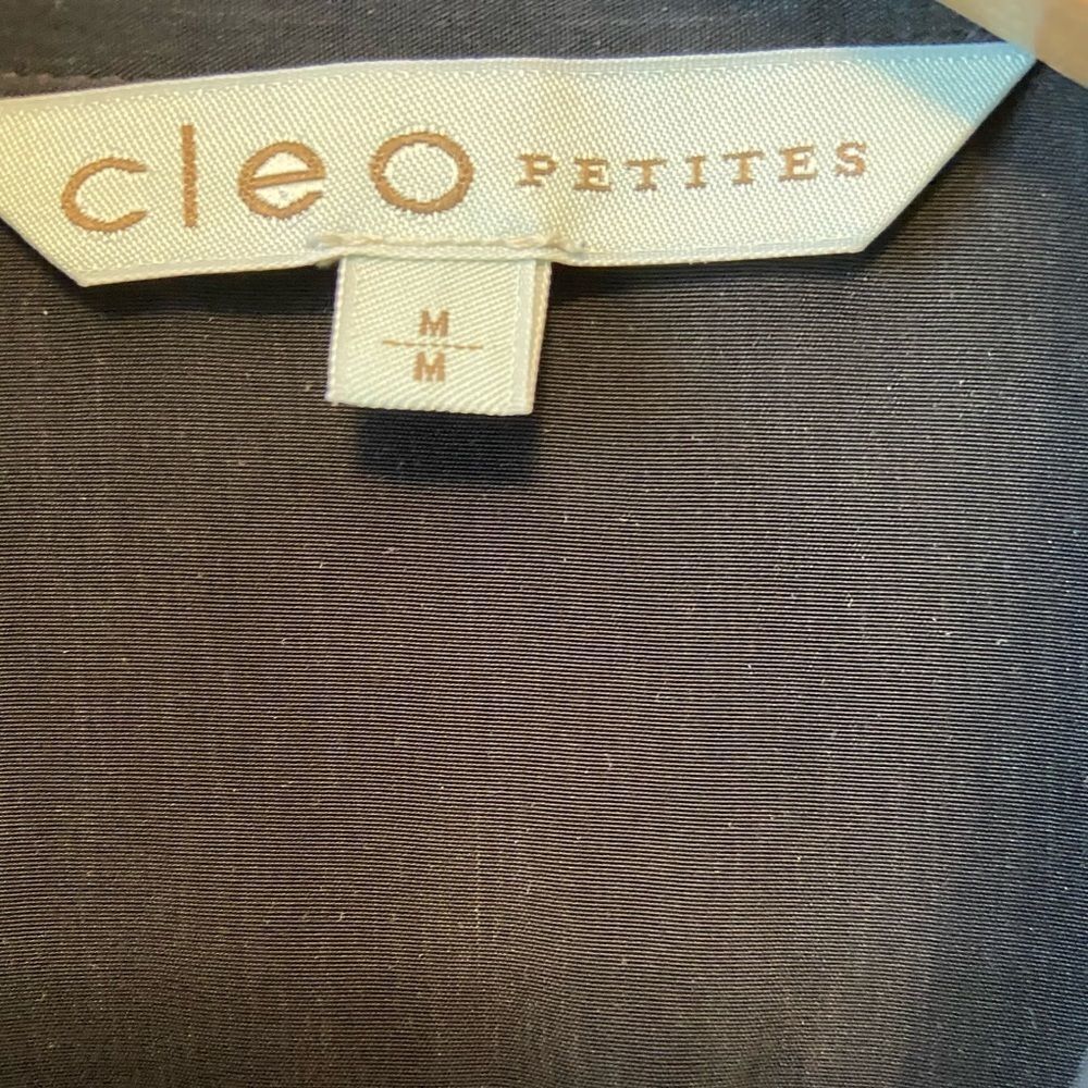 CLEO Petites Black Button Up Lightweight Top M - Picture 4 of 7